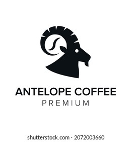 antelope coffee logo icon vector template