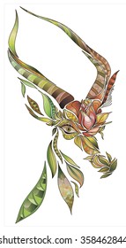 antelope colorful floral patterns vector