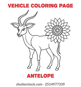 Antilope Malvorlage einzeln für Kinder