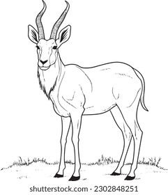 A Antelope , ein Farbbuch für Kinder, leicht zu färben, Vektorgrafik, Vektorgrafik, Bilder