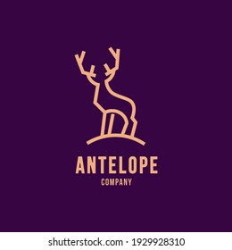 Antelope Deer Impala line logo design