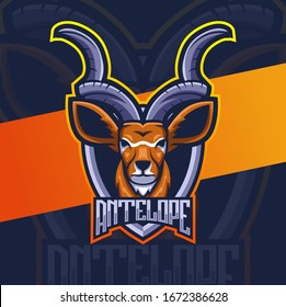 antelope deer mascot logo design