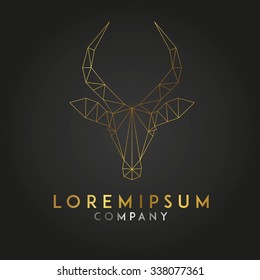 Antelope emblem template for business. Abstract antelope head with grid lines. Vector illustration.