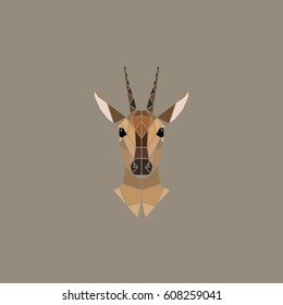 Antelope female polygonal portrait. Abstract vector illustration.
