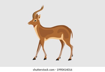 Antelope flat style vector illustration