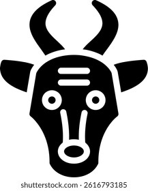 Antelope Glyph Vector Icon Design