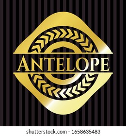Antelope Gold Emblem oder Abzeichen. Vektorillustration Illustration. Detaillierte Angaben.