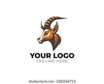 Antelope Head Animal Logo Vector Design