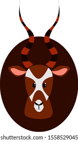 Antelope head, illustration, vector on white background.