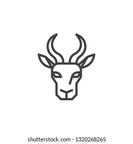 Antelope head line icon. linear style sign for mobile concept and web design.  