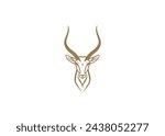 Antelope head logo design vector icon flat illustration