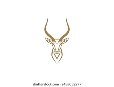 Antelope Kopf Logo Design Vektor-Symbol flache Illustration