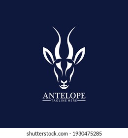 Antelope head logo vector icon illustration design template