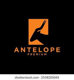 Antelope head logo vector icon illustration design template