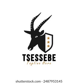 antelope head shield logo design