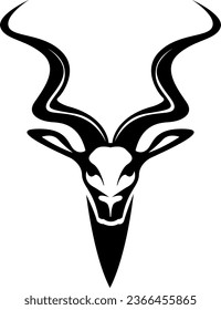 Antelope head tattoo, tattoo illustration, vector on a white background.
