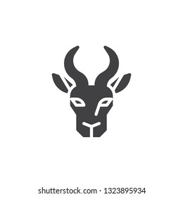 Antelope head vector icon. filled flat sign for mobile concept and web design. antelope animal glyph icon. Wild animals symbol, logo illustration. Pixel perfect vector graphics