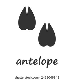 Antelope hooves. Antelope hoof print. Vector illustration.