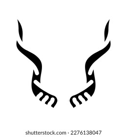 antelope horn animal glyph icon vector. antelope horn animal sign. isolated symbol illustration