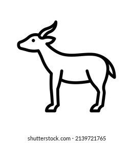 Antelope Icon. Line Art Style Design Isolated On White Background