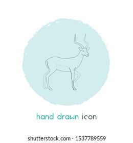 Antelope icon line element. Vector illustration of antelope icon line isolated on clean background for your web mobile app logo design.
