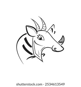 Estilo de Ilustración vectorial de icono de antílope