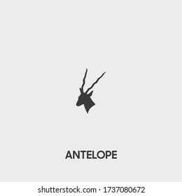 antelope icon. antelope vector on gray background