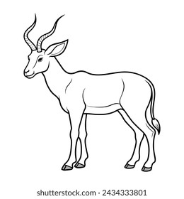 Antelope illustration coloring page for kids