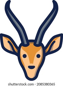 Icono de ilustración de Antelope diseño de animales planos
