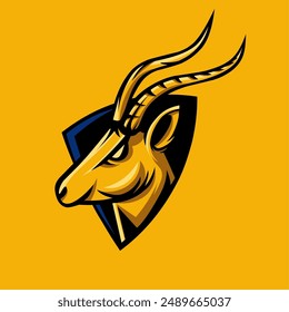 Antelope Impala Maskottchen Logo Design. Antilopenkopf Sport Logo