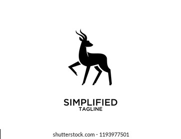 Antelope jump logo icon designs vector