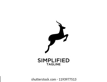 Antelope jump logo icon designs vector