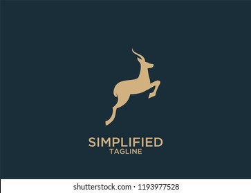 Antelope jump logo icon designs vector