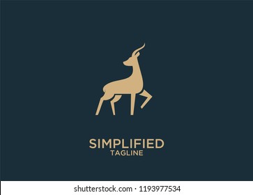 Antelope jump logo icon designs vector