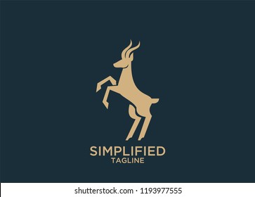 Antelope jump logo icon designs vector