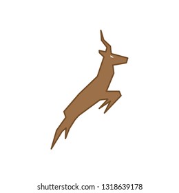 Antelope Jump Vector Flat Design