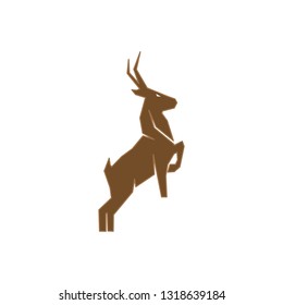 Antelope Jump Vector Flat Design