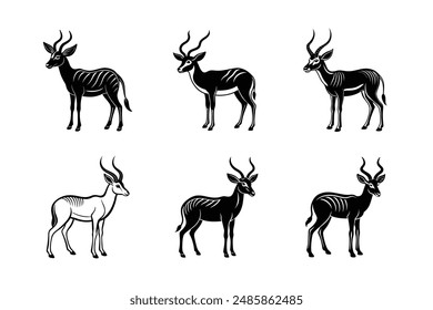 Antelope line art vector illustration