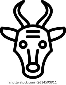 Antelope Line Vector Icon Design