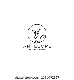 Antelope logo design icon vector

