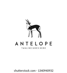Antelope logo design template. Awesome antelope silhoutte logo. A antelope logotype.