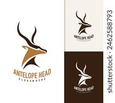 Antelope logo design vector. Creative Antelope head logo concepts template