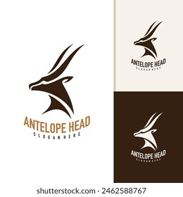 Antelope logo design vector. Creative Antelope head logo concepts template