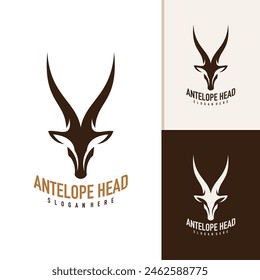 Antelope Logo Design Vektorgrafik. Creative Antelope Kopf Logo Konzepte Vorlage