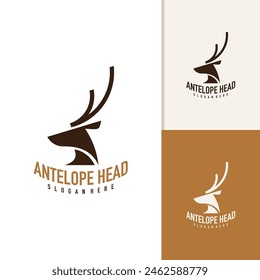 Antelope logo design vector. Creative Antelope head logo concepts template