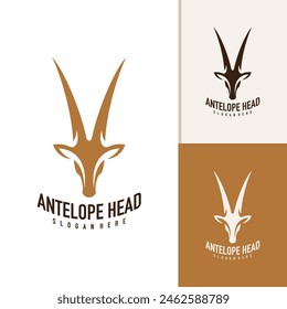 Antelope logo design vector. Creative Antelope head logo concepts template