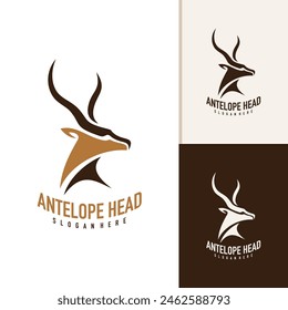 Antelope Logo Design Vektorgrafik. Creative Antelope Kopf Logo Konzepte Vorlage