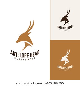 Antelope logo design vector. Creative Antelope head logo concepts template