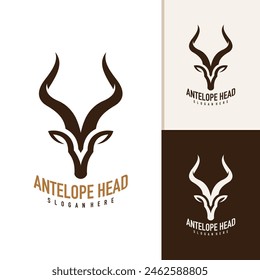 Antelope Logo Design Vektorgrafik. Creative Antelope Kopf Logo Konzepte Vorlage