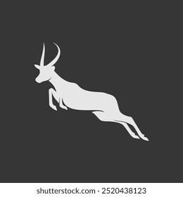 Logotipo del antílope, elemento plano del diseño del antílope, logotipo animal simple